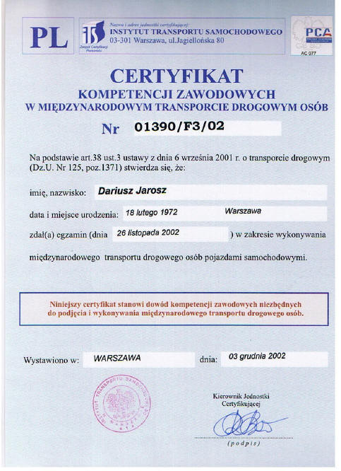 Certyfikat PL